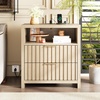 image:imageVINGLI Floating Nightstand Set of 2 Fluted Nightstands with 1 Drawer Oak Night Stand for Bedroom Wood Bed Side Table Fluted Nightstand End Table for Bedroom and Living RoomOak
