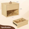 image:imageVINGLI Floating Nightstand Set of 2 Fluted Nightstands with 1 Drawer Oak Night Stand for Bedroom Wood Bed Side Table Fluted Nightstand End Table for Bedroom and Living RoomOak