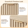 image:imageVINGLI Floating Nightstand Set of 2 Fluted Nightstands with 1 Drawer Oak Night Stand for Bedroom Wood Bed Side Table Fluted Nightstand End Table for Bedroom and Living RoomOak