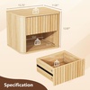 image:imageVINGLI Floating Nightstand Set of 2 Fluted Nightstands with 1 Drawer Oak Night Stand for Bedroom Wood Bed Side Table Fluted Nightstand End Table for Bedroom and Living RoomOak
