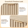 image:imageVINGLI Floating Nightstand Set of 2 Fluted Nightstands with 1 Drawer Oak Night Stand for Bedroom Wood Bed Side Table Fluted Nightstand End Table for Bedroom and Living RoomOak