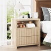 image:imageVINGLI Floating Nightstand Set of 2 Fluted Nightstands with 1 Drawer Oak Night Stand for Bedroom Wood Bed Side Table Fluted Nightstand End Table for Bedroom and Living RoomOak