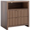 image:imageVINGLI Floating Nightstand Set of 2 Fluted Nightstands with 1 Drawer Oak Night Stand for Bedroom Wood Bed Side Table Fluted Nightstand End Table for Bedroom and Living RoomWalnut