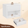image:imageVINGLI Floating Nightstand Set of 2 Fluted Nightstands with 1 Drawer Oak Night Stand for Bedroom Wood Bed Side Table Fluted Nightstand End Table for Bedroom and Living RoomWhite