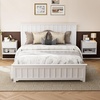 image:imageVINGLI Floating Nightstand Set of 2 Fluted Nightstands with 1 Drawer Oak Night Stand for Bedroom Wood Bed Side Table Fluted Nightstand End Table for Bedroom and Living RoomWhite