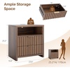 image:imageVINGLI Floating Nightstand Set of 2 Fluted Nightstands with 1 Drawer Oak Night Stand for Bedroom Wood Bed Side Table Fluted Nightstand End Table for Bedroom and Living RoomWalnut