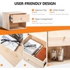 image:imageVINGLI Floating Nightstand Set of 2 Fluted Nightstands with 1 Drawer Oak Night Stand for Bedroom Wood Bed Side Table Fluted Nightstand End Table for Bedroom and Living RoomNatural Rubber Wood