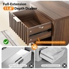 image:imageVINGLI Floating Nightstand Set of 2 Fluted Nightstands with 1 Drawer Oak Night Stand for Bedroom Wood Bed Side Table Fluted Nightstand End Table for Bedroom and Living RoomWalnut