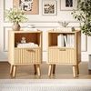 image:imageVINGLI Floating Nightstand Set of 2 Fluted Nightstands with 1 Drawer Oak Night Stand for Bedroom Wood Bed Side Table Fluted Nightstand End Table for Bedroom and Living RoomOak