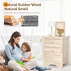image:imageVINGLI Floating Nightstand Set of 2 Fluted Nightstands with 1 Drawer Oak Night Stand for Bedroom Wood Bed Side Table Fluted Nightstand End Table for Bedroom and Living RoomNatural Rubber Wood