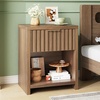 image:imageVINGLI Floating Nightstand Set of 2 Fluted Nightstands with 1 Drawer Oak Night Stand for Bedroom Wood Bed Side Table Fluted Nightstand End Table for Bedroom and Living RoomWalnut