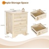 image:imageVINGLI Floating Nightstand Set of 2 Fluted Nightstands with 1 Drawer Oak Night Stand for Bedroom Wood Bed Side Table Fluted Nightstand End Table for Bedroom and Living RoomNatural Rubber Wood