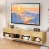 image:imageVINGLI Floating Nightstand Set of 2 Fluted Nightstands with 1 Drawer Oak Night Stand for Bedroom Wood Bed Side Table Fluted Nightstand End Table for Bedroom and Living RoomOak