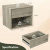 image:imageVINGLI Floating Nightstand Set of 2 Fluted Nightstands with 1 Drawer Oak Night Stand for Bedroom Wood Bed Side Table Fluted Nightstand End Table for Bedroom and Living RoomGrey