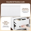 image:imageVINGLI Floating Nightstand Set of 2 Fluted Nightstands with 1 Drawer Oak Night Stand for Bedroom Wood Bed Side Table Fluted Nightstand End Table for Bedroom and Living RoomWhite