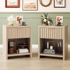 image:imageVINGLI Floating Nightstand Set of 2 Fluted Nightstands with 1 Drawer Oak Night Stand for Bedroom Wood Bed Side Table Fluted Nightstand End Table for Bedroom and Living RoomOak