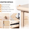 image:imageVINGLI Floating Nightstand Set of 2 Fluted Nightstands with 1 Drawer Oak Night Stand for Bedroom Wood Bed Side Table Fluted Nightstand End Table for Bedroom and Living RoomNatural Rubber Wood