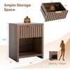 image:imageVINGLI Floating Nightstand Set of 2 Fluted Nightstands with 1 Drawer Oak Night Stand for Bedroom Wood Bed Side Table Fluted Nightstand End Table for Bedroom and Living RoomWalnut