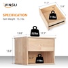 image:imageVINGLI Floating Nightstand Set of 2 Fluted Nightstands with 1 Drawer Oak Night Stand for Bedroom Wood Bed Side Table Fluted Nightstand End Table for Bedroom and Living RoomNatural Rubber Wood