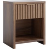 image:imageVINGLI Floating Nightstand Set of 2 Fluted Nightstands with 1 Drawer Oak Night Stand for Bedroom Wood Bed Side Table Fluted Nightstand End Table for Bedroom and Living RoomWalnut