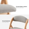 image:imageVINGLI Folding Dining Chairs Set of 2 Wooden Folding Chair with Rattan Backrest Leather Cushion Beech Wood Frame Armless for Living Room KitchenSmall Space GreyGrey