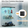 image:imageVINGLI Glass Display Cabinet with 3 Shelves Double Doors and Lock Floor Standing Curio Cabinets with LED Light Upgraded Tempered Glass Bookshelf for Living Room Living Room Bedroom Office BlackBlack