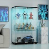 image:imageVINGLI Glass Display Cabinet with 3 Shelves Double Doors and Lock Floor Standing Curio Cabinets with LED Light Upgraded Tempered Glass Bookshelf for Living Room Living Room Bedroom Office BlackBlack