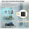 image:imageVINGLI Glass Display Cabinet with 3 Shelves Double Doors and Lock Floor Standing Curio Cabinets with LED Light Upgraded Tempered Glass Bookshelf for Living Room Living Room Bedroom Office BlackWhite