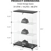 image:imageVINGLI Glass Display Cabinet with 3 Shelves Double Doors and Lock Floor Standing Curio Cabinets with LED Light Upgraded Tempered Glass Bookshelf for Living Room Living Room Bedroom Office BlackBlack