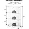 image:imageVINGLI Glass Display Cabinet with 3 Shelves Double Doors and Lock Floor Standing Curio Cabinets with LED Light Upgraded Tempered Glass Bookshelf for Living Room Living Room Bedroom Office BlackWhite