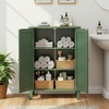 image:imageVINGLI Green Bathroom Storage Cabinet Free Standing Wooden Floor Cabinet with Doors amp Shelves Accent Sideboard Organizer for Kitchen Living Room 236 WGreen