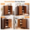 image:imageVINGLI Green Bathroom Storage Cabinet Free Standing Wooden Floor Cabinet with Doors amp Shelves Accent Sideboard Organizer for Kitchen Living Room 236 WBrown