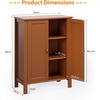 image:imageVINGLI Green Bathroom Storage Cabinet Free Standing Wooden Floor Cabinet with Doors amp Shelves Accent Sideboard Organizer for Kitchen Living Room 236 WBrown