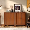image:imageVINGLI Green Bathroom Storage Cabinet Free Standing Wooden Floor Cabinet with Doors amp Shelves Accent Sideboard Organizer for Kitchen Living Room 236 WBrown
