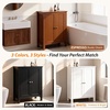 image:imageVINGLI Green Bathroom Storage Cabinet Free Standing Wooden Floor Cabinet with Doors amp Shelves Accent Sideboard Organizer for Kitchen Living Room 236 WBrown