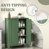 image:imageVINGLI Green Bathroom Storage Cabinet Free Standing Wooden Floor Cabinet with Doors amp Shelves Accent Sideboard Organizer for Kitchen Living Room 236 WGreen
