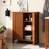 image:imageVINGLI Green Bathroom Storage Cabinet Free Standing Wooden Floor Cabinet with Doors amp Shelves Accent Sideboard Organizer for Kitchen Living Room 236 WBrown