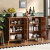 image:imageVINGLI Green Bathroom Storage Cabinet Free Standing Wooden Floor Cabinet with Doors amp Shelves Accent Sideboard Organizer for Kitchen Living Room 236 WBrown