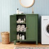 image:imageVINGLI Green Bathroom Storage Cabinet Free Standing Wooden Floor Cabinet with Doors amp Shelves Accent Sideboard Organizer for Kitchen Living Room 236 WGreen