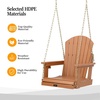 image:imageVINGLI Heavy Duty 880 LBS HDPE Porch Swing Outdoor with Rotatable Cup Holder 1Person Patio Hanging Swing with Adjustable Chains for Porch Yard Tree Garden TeakTeak