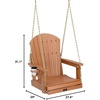 image:imageVINGLI Heavy Duty 880 LBS HDPE Porch Swing Outdoor with Rotatable Cup Holder 1Person Patio Hanging Swing with Adjustable Chains for Porch Yard Tree Garden TeakTeak