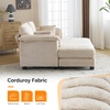 image:imageVINGLI Lounge Chair 56 Oversized Reading Chair Corduroy Chaise Sofa Recliner Bed Upholstered Comfy Sleeper Couch with Throw Pillows and Armrests for Living Room Movie Room BedroomBeige