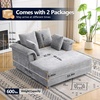 image:imageVINGLI Lounge Chair 56 Oversized Reading Chair Corduroy Chaise Sofa Recliner Bed Upholstered Comfy Sleeper Couch with Throw Pillows and Armrests for Living Room Movie Room BedroomLight Blue Grey