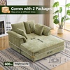 image:imageVINGLI Lounge Chair 56 Oversized Reading Chair Corduroy Chaise Sofa Recliner Bed Upholstered Comfy Sleeper Couch with Throw Pillows and Armrests for Living Room Movie Room BedroomLight Green