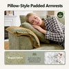 image:imageVINGLI Lounge Chair 56 Oversized Reading Chair Corduroy Chaise Sofa Recliner Bed Upholstered Comfy Sleeper Couch with Throw Pillows and Armrests for Living Room Movie Room BedroomLight Green