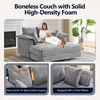 image:imageVINGLI Lounge Chair 56 Oversized Reading Chair Corduroy Chaise Sofa Recliner Bed Upholstered Comfy Sleeper Couch with Throw Pillows and Armrests for Living Room Movie Room BedroomLight Blue Grey