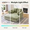 image:imageVINGLI Lounge Chair 56 Oversized Reading Chair Corduroy Chaise Sofa Recliner Bed Upholstered Comfy Sleeper Couch with Throw Pillows and Armrests for Living Room Movie Room BedroomLight Green