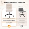 image:imageVINGLI Mid Back Armless Office Desk Chair with Wheelsno Wheels360Rocking Swivel Vanity Chair with Thickened CushionAdjustable Height Rolling for Reading Room Make up Linen Ginger YellowBeige