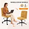 image:imageVINGLI Mid Back Armless Office Desk Chair with Wheelsno Wheels360Rocking Swivel Vanity Chair with Thickened CushionAdjustable Height Rolling for Reading Room Make up Linen Ginger YellowGinger Yellow