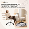 image:imageVINGLI Mid Back Armless Office Desk Chair with Wheelsno Wheels360Rocking Swivel Vanity Chair with Thickened CushionAdjustable Height Rolling for Reading Room Make up Linen Ginger YellowBeige